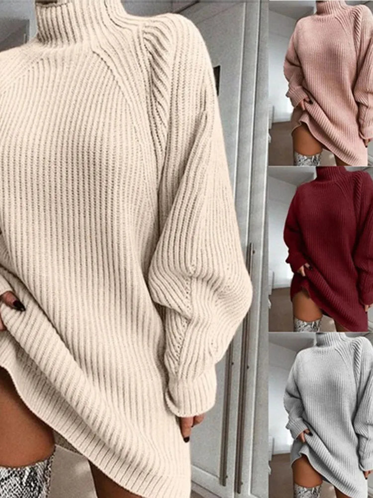 Pamala - Comfortable Dress with Turtleneck