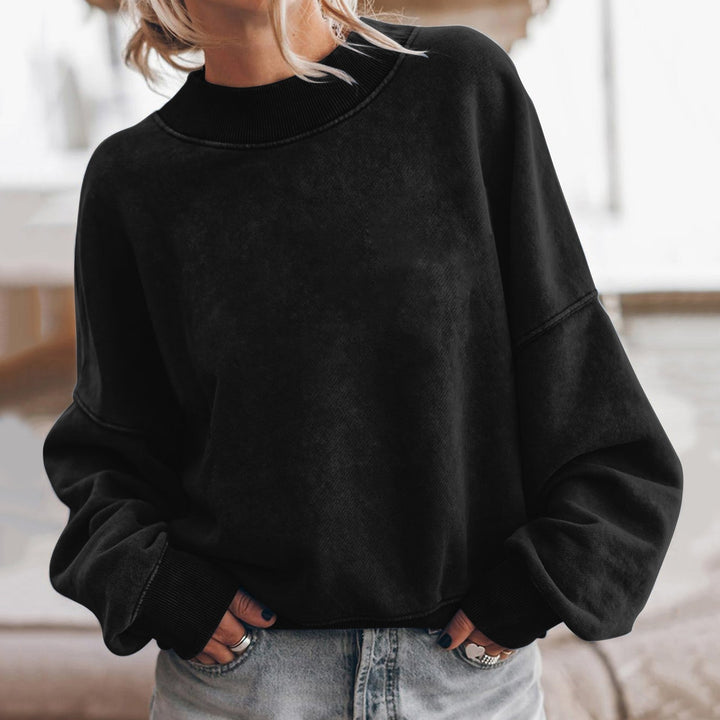 CAREEN - Einfarbige Langarm-Pullover