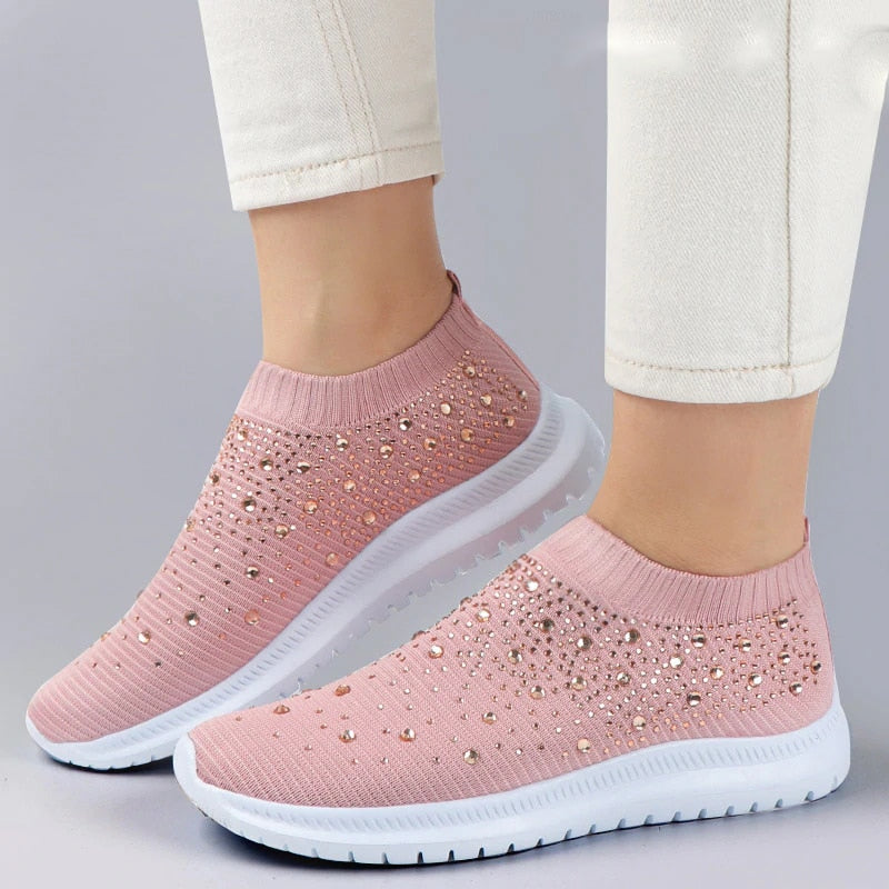 Sock sneakers with glitter