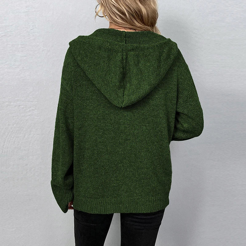 Karin - Comfortable Hooded Cardigan