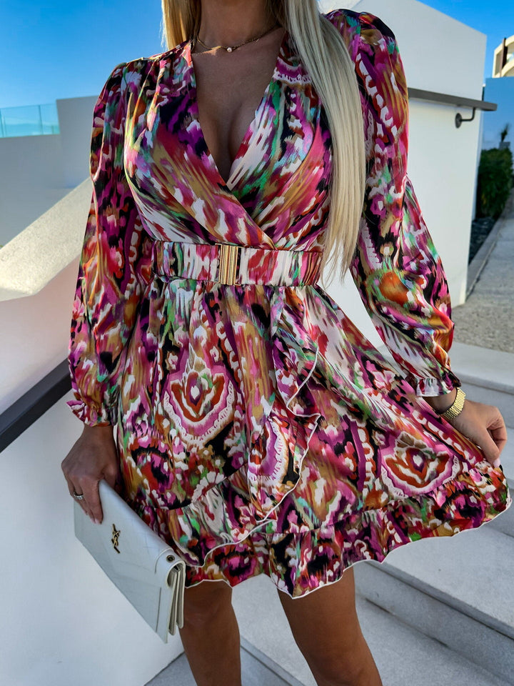 Robe portefeuille avec imprimé