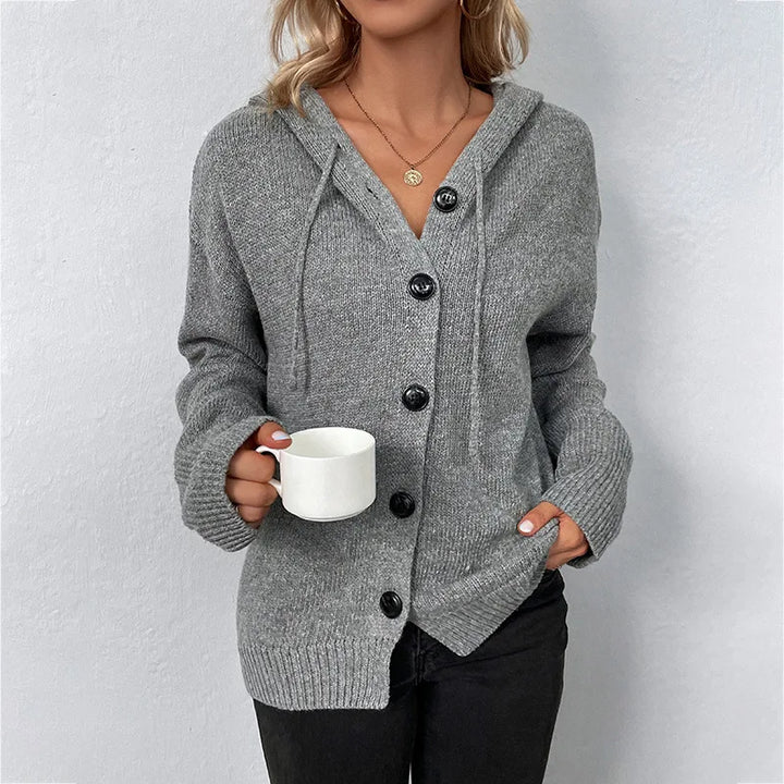 Karin - Comfortable Hooded Cardigan
