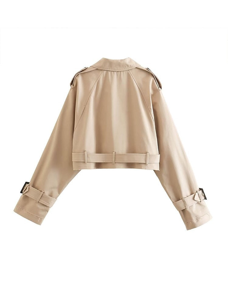 Theresa - Trench corto beige per apparizioni eleganti