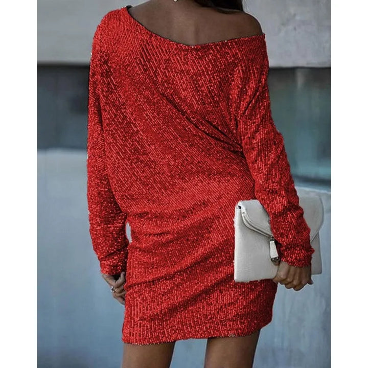 Mabel - Schulterfreies Pailletten Minikleid für Frauen