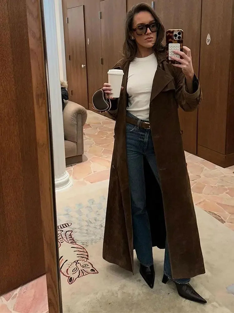 Nichole - elegante cappotto lungo doppiopetto