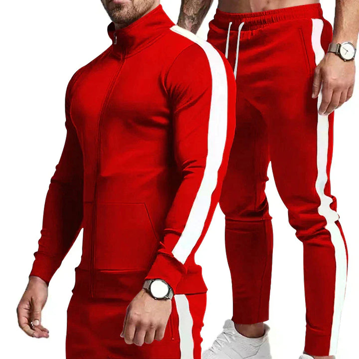 Survêtement homme avec bandes – Ensemble de sport slim fit avec fermeture éclair