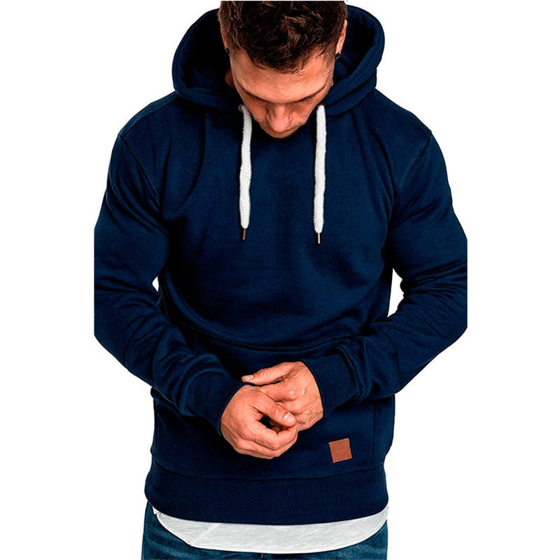 Dudley - sweat à capuche pour homme - avec poche kangourou et cordon blanc