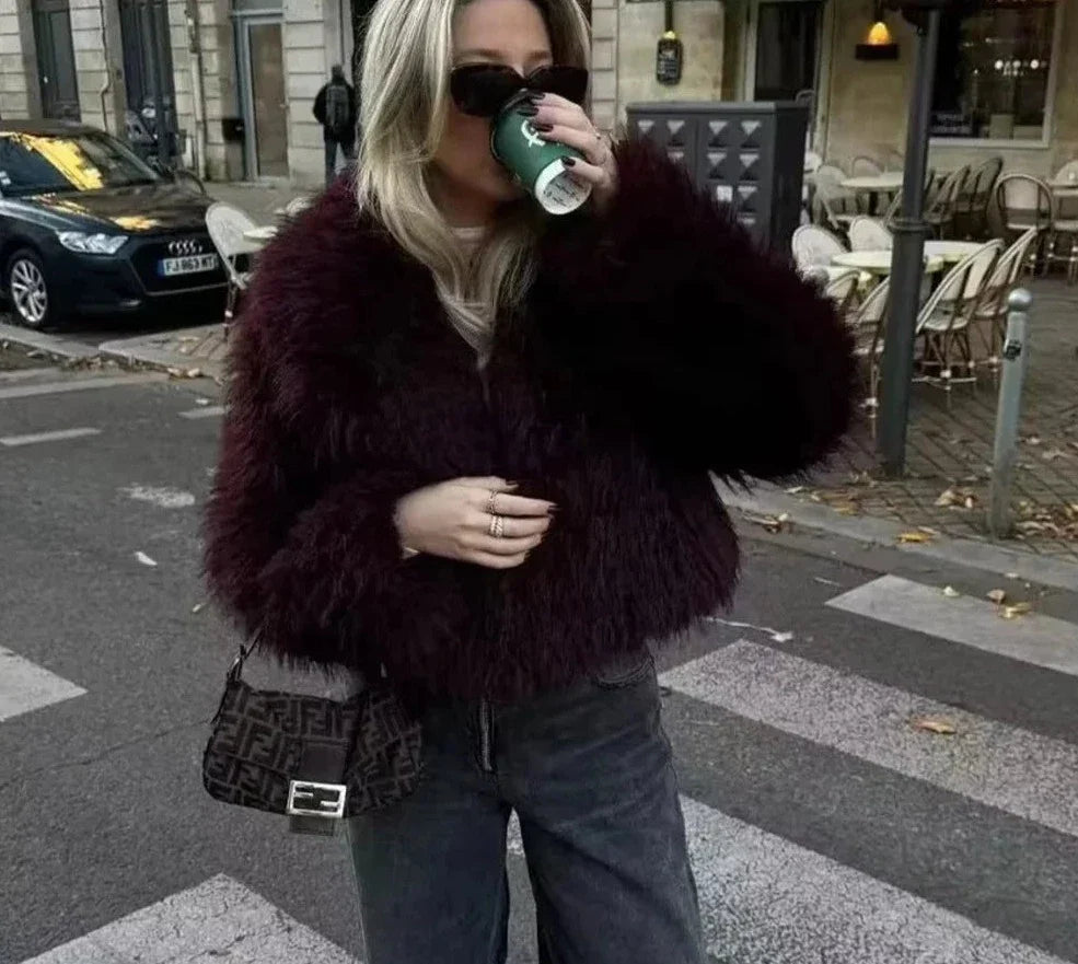 Madalyn - Caldo Cappotto di Pelliccia Spessa