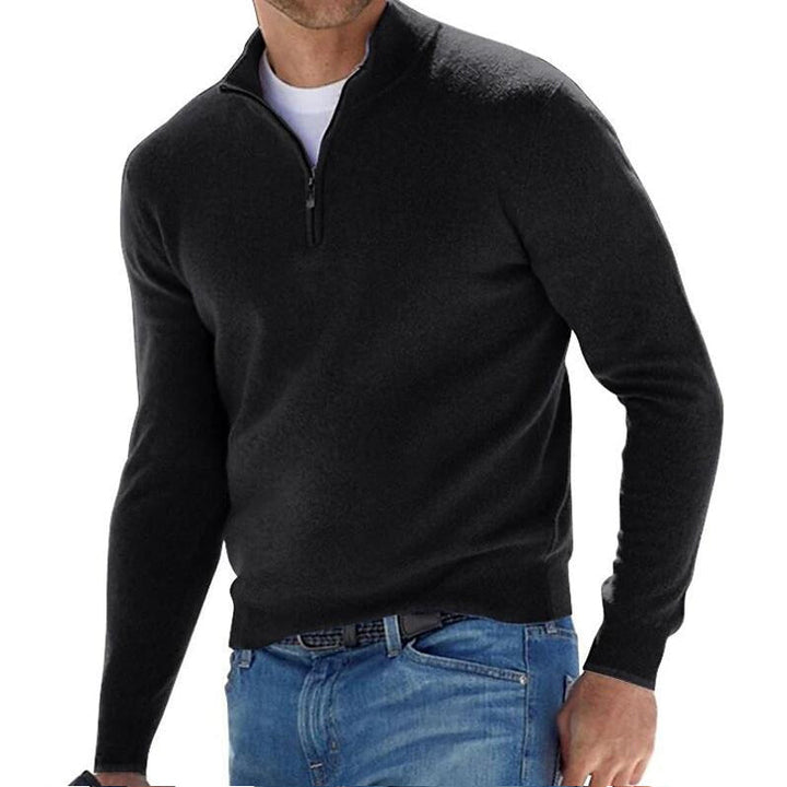Tate - Herren Basic-Pullover mit Reißverschluss
