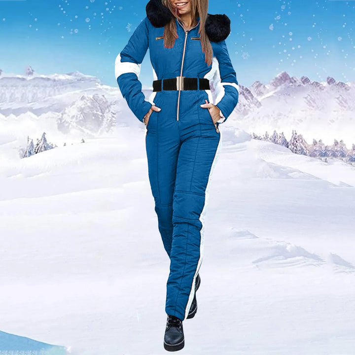 Belle - Combinaison de ski stylée avec col en fourrure amovible pour femmes