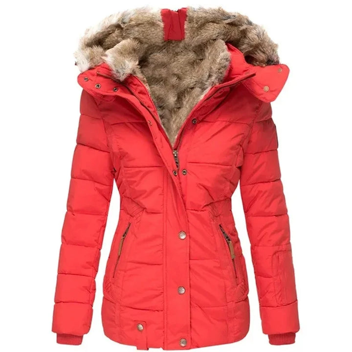 Danielle - Cappotto invernale elegante con cappuccio in pelliccia per donne