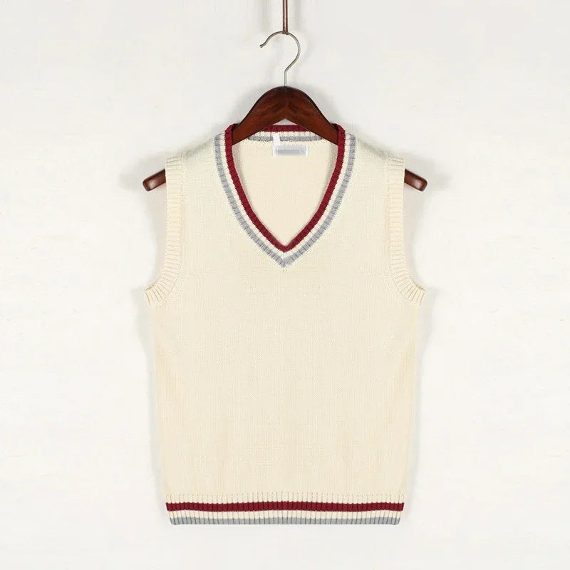 Pullunder rétro style Old Money col en V pour hommes