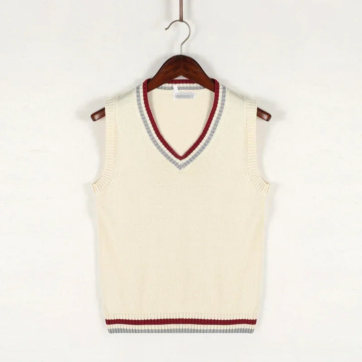 Pullunder rétro style Old Money col en V pour hommes