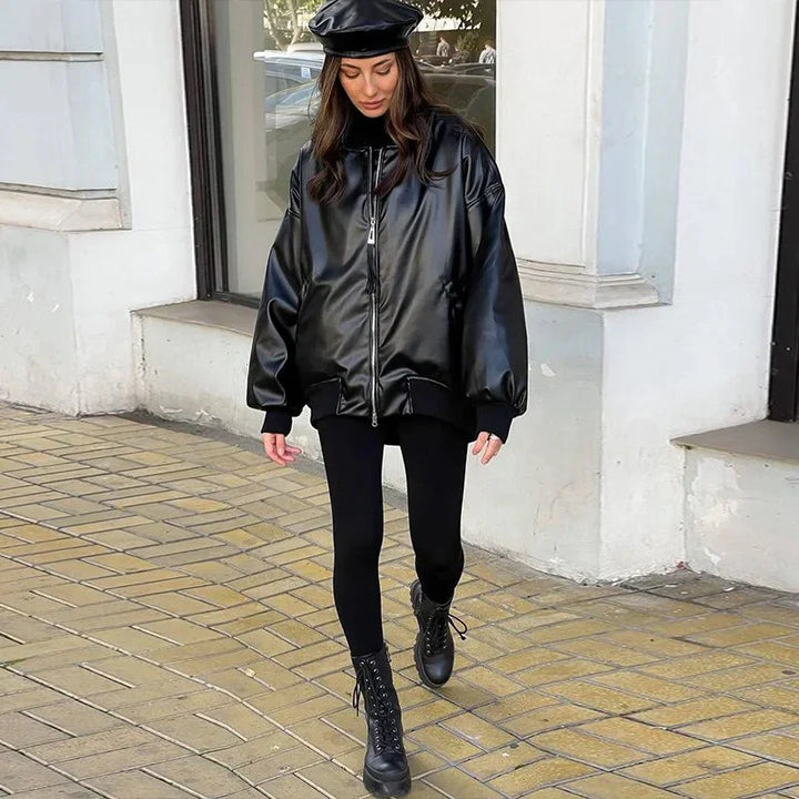 Scarlett - veste en cuir motor décontractée