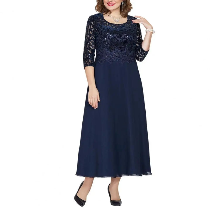 Juliann - Robe en chiffon à dentelle grande taille