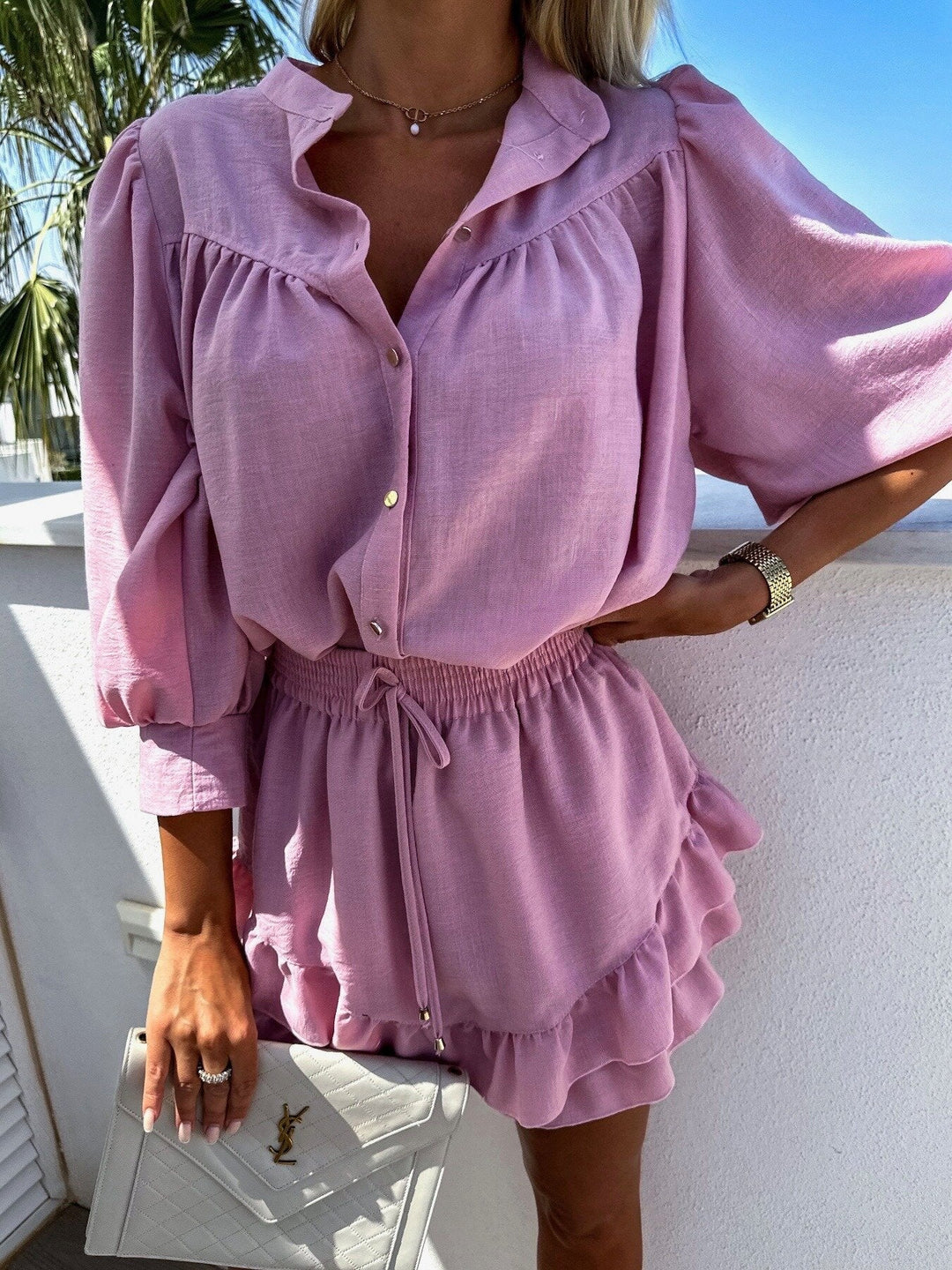 Zweiteiliges Damen Set mit Volantrock & Bluse – Leicht, Sommerlich & Elegant für Urlaub & Alltag