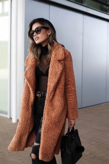 Madelon manteau teddy avec poche cachée