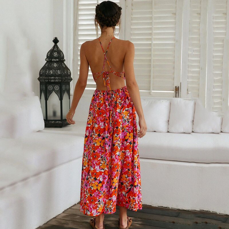 Robe longue avec imprimé floral