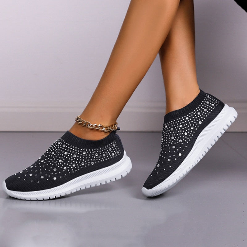 Sock sneakers with glitter
