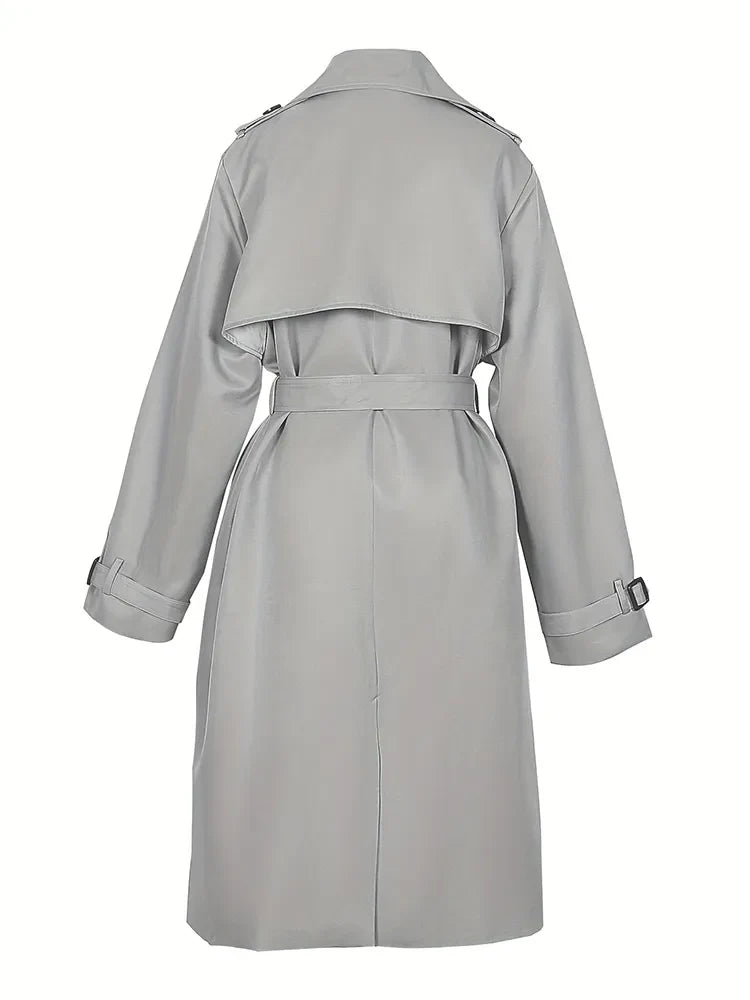 Gracey - Trench coat lungo solido da donna