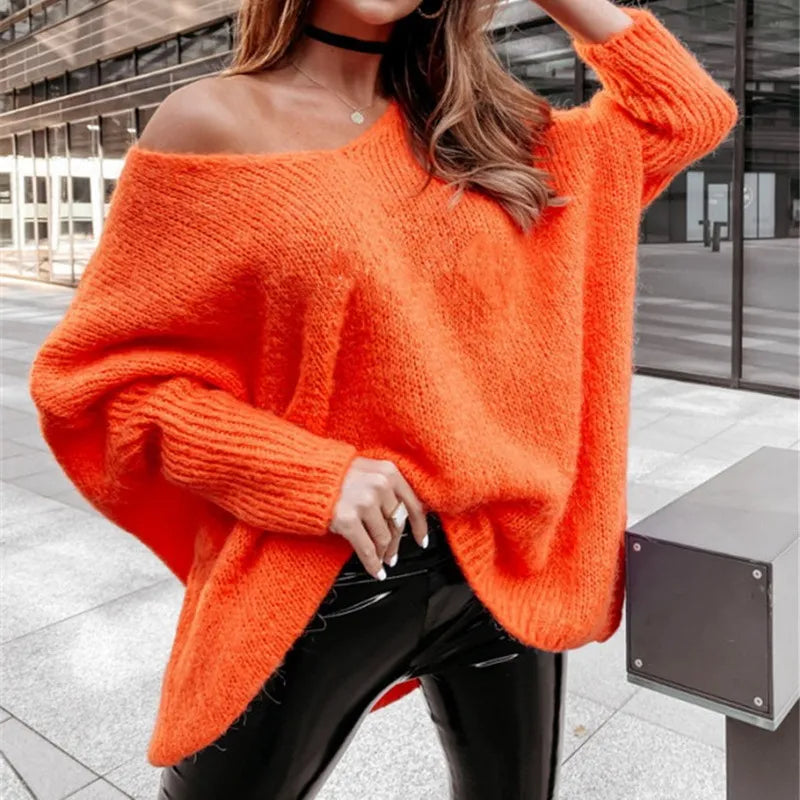 Maglione oversize con scollo a V