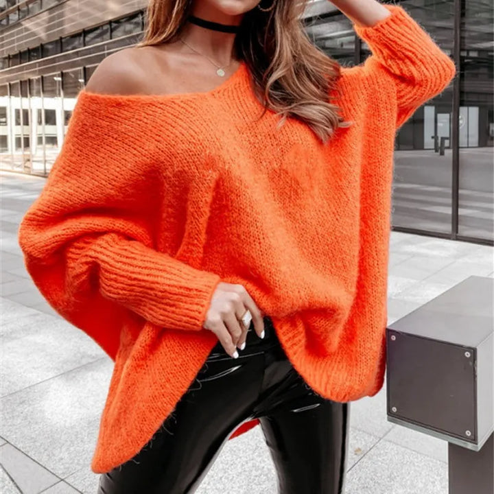 Maglione oversize con scollo a V