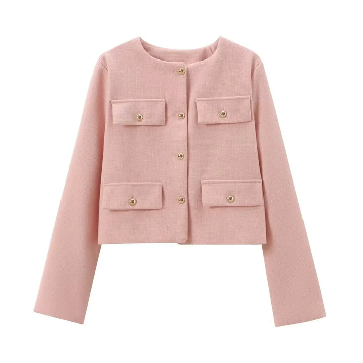 Raelynn - Blazer corto alla moda con bottoni