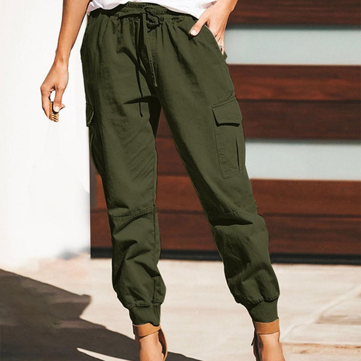 CATALINA - Pantalon cargo droit avec cordon de serrage