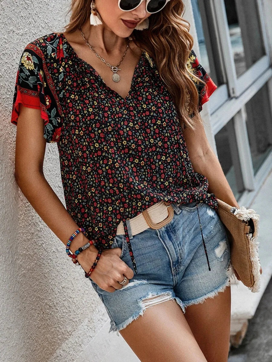 Odette - Blouses d'été avec imprimé floral