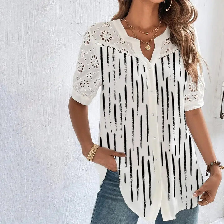 Juliann - Blouse décontractée en dentelle pour femmes