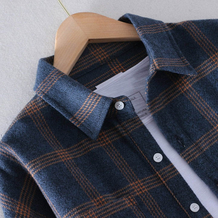 Chemise décontractée à carreaux pour homme