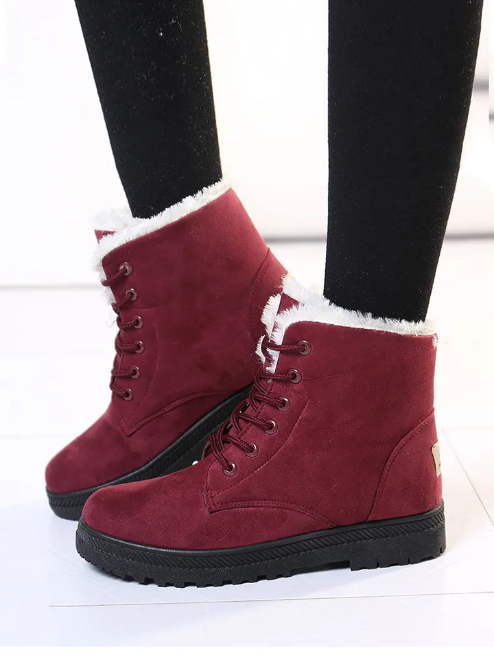Damen Winterstiefel – Gefütterte Schnürboots mit Warmfutter & rutschfester Sohle