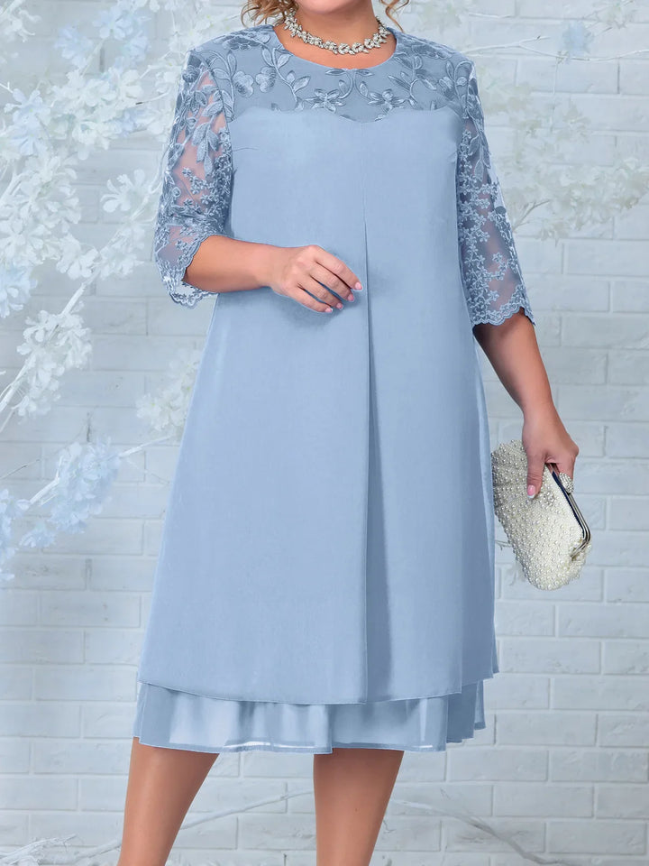 Juliann – Elegante vestito taglie forti con ricamo floreale