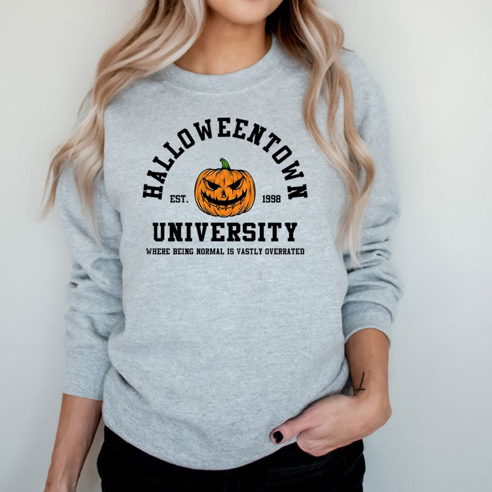 Eleganter Halloween-Pullover Mit O-Ausschnitt Für Damen | Perfekt für lässige Tage