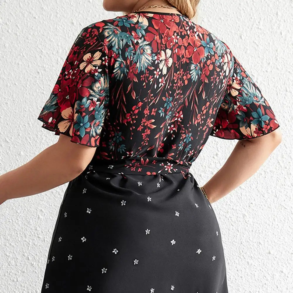 Juliann - Robe longue florale en grande taille