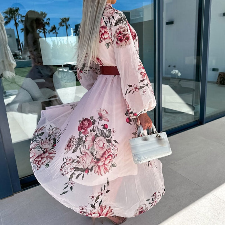 Robe midi avec fleurs