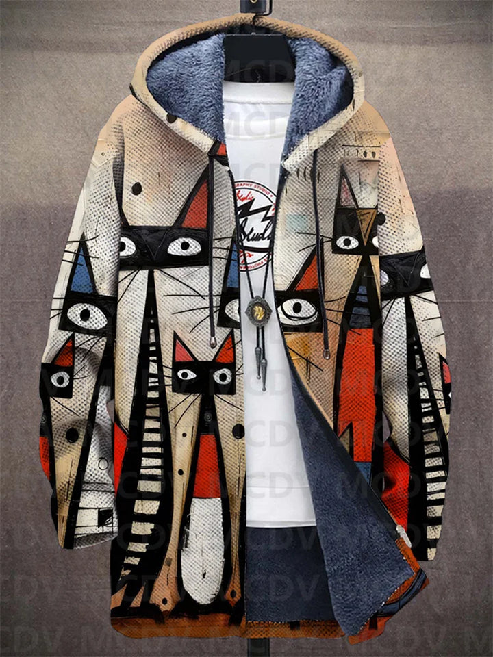 Quinn - Manteau douillet avec motif de chat
