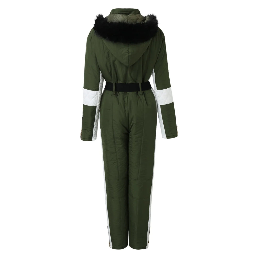 Belle - Combinaison de ski stylée avec col en fourrure amovible pour femmes