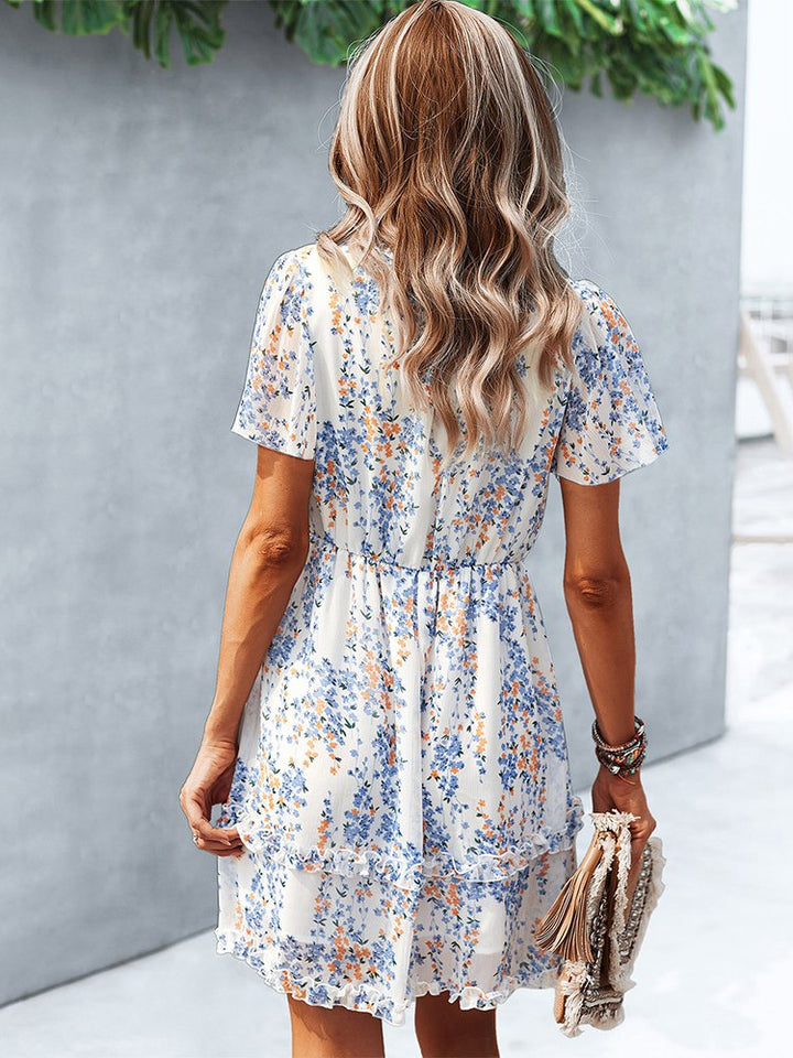 Robe blanche avec imprimé floral
