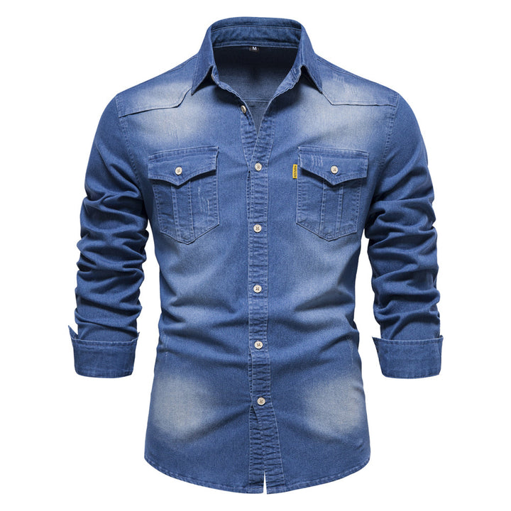 Marcellus - Camicia denim casual - Classica - Design versatile - Ideale per il lavoro da uomo