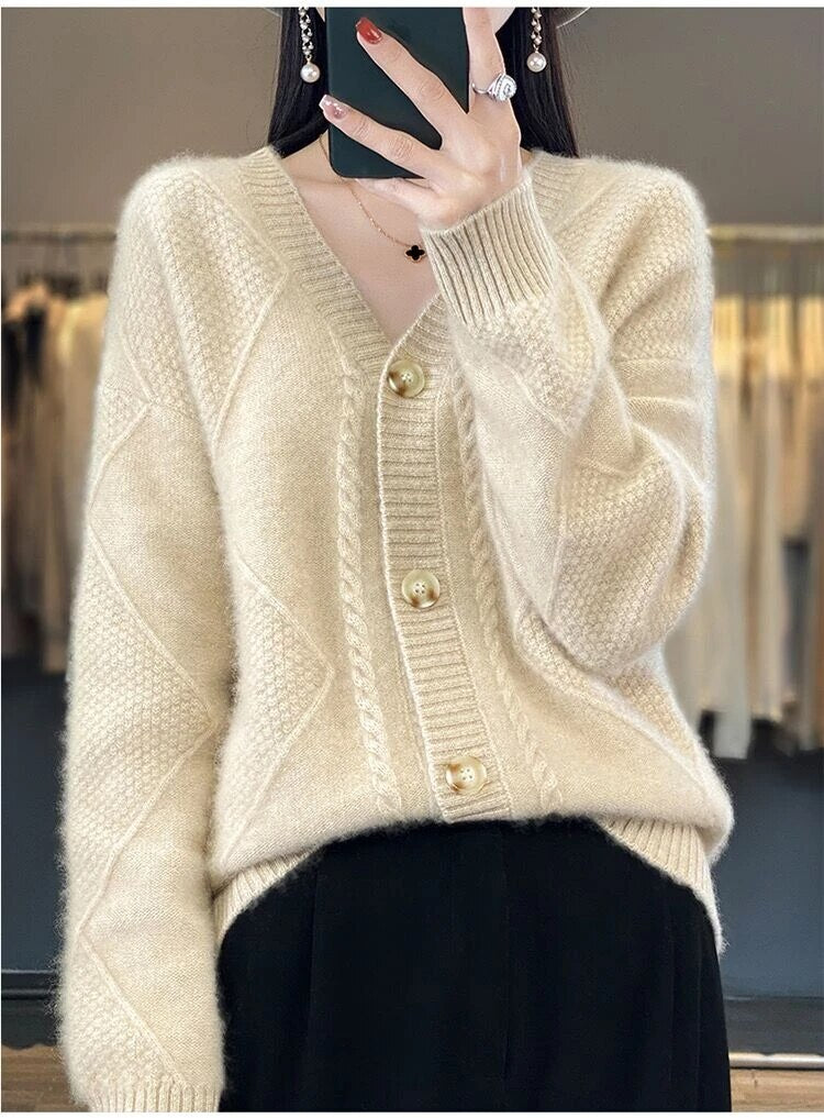Every - Gilet d'hiver en tricot avec col en V