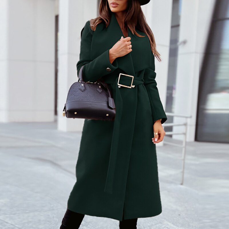 Engel - Manteau en laine élégant avec ceinture