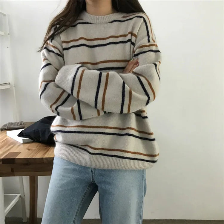 Reina - Strickpullover mit Rundhalsausschnitt