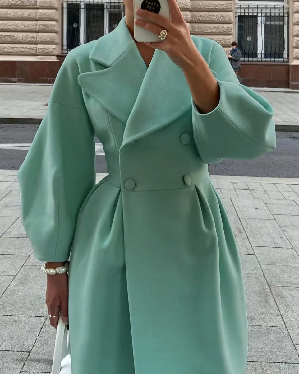 Ruthie - elegancki dwurzędowy płaszcz zimowy