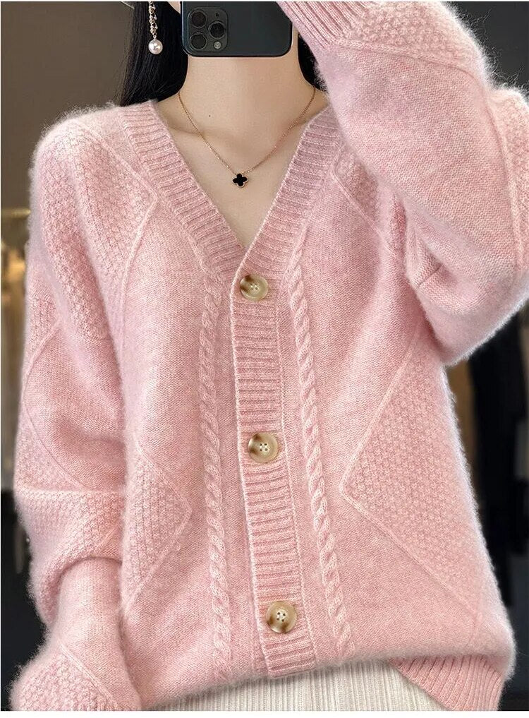 Every - Gilet d'hiver en tricot avec col en V