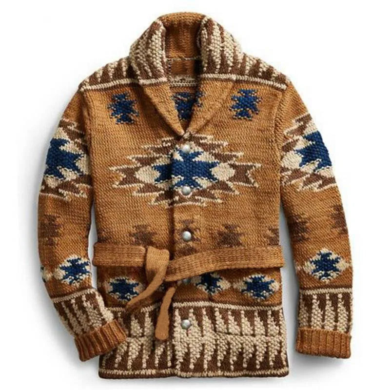 Reid - Gilet rétro épais en tricot pour hommes