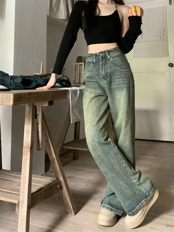 Preslie - Pantalon baggy streetwear rétro