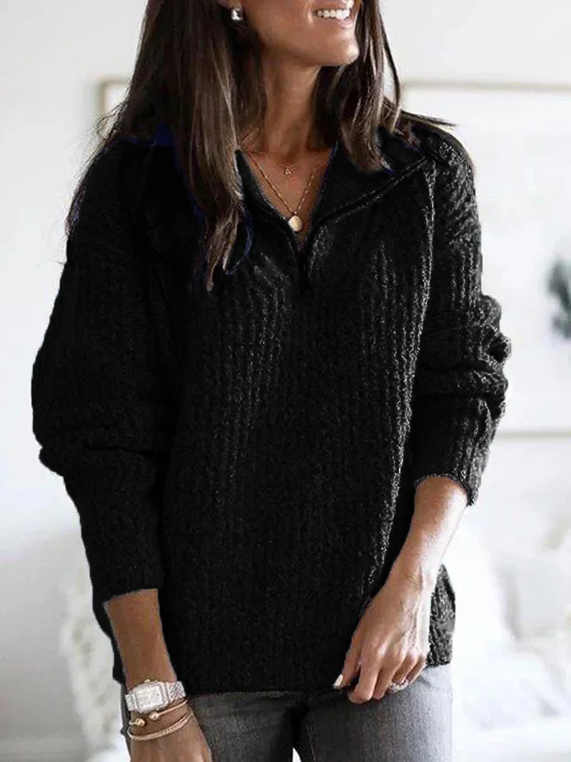 Regina - pull en maille d'hiver avec demi-fermeture éclair