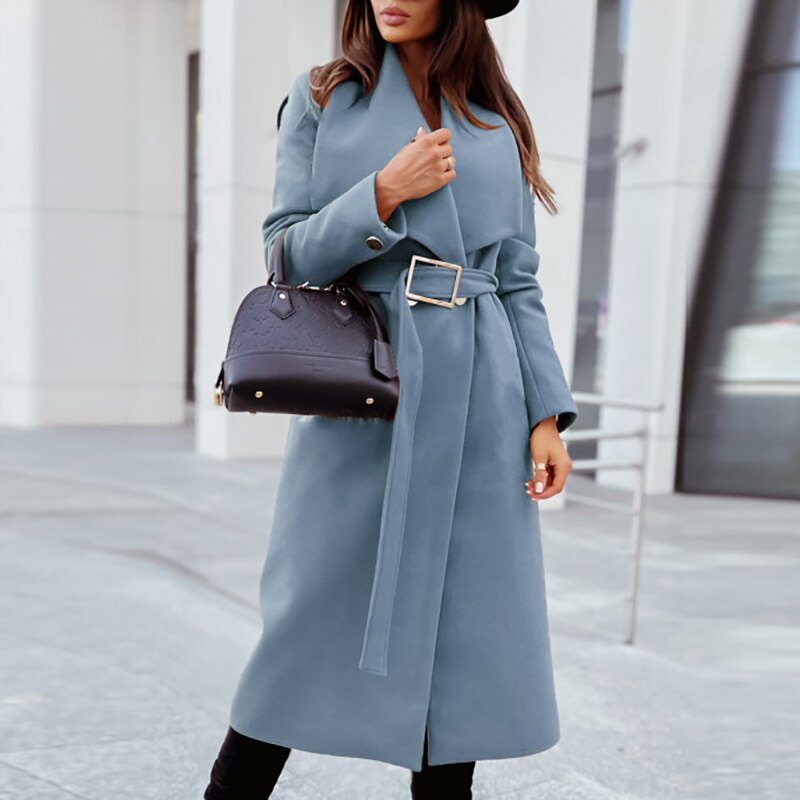 Engel - Manteau en laine élégant avec ceinture