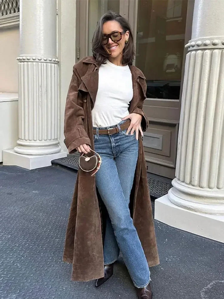 Nichole - elegante cappotto lungo doppiopetto